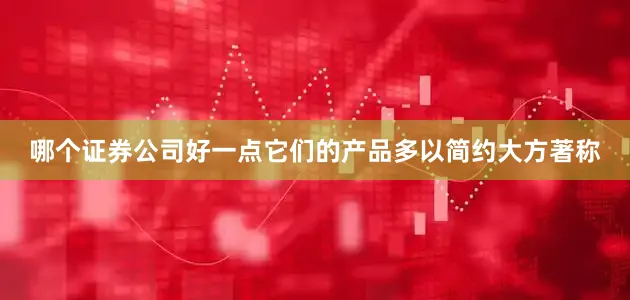 哪个证券公司好一点它们的产品多以简约大方著称